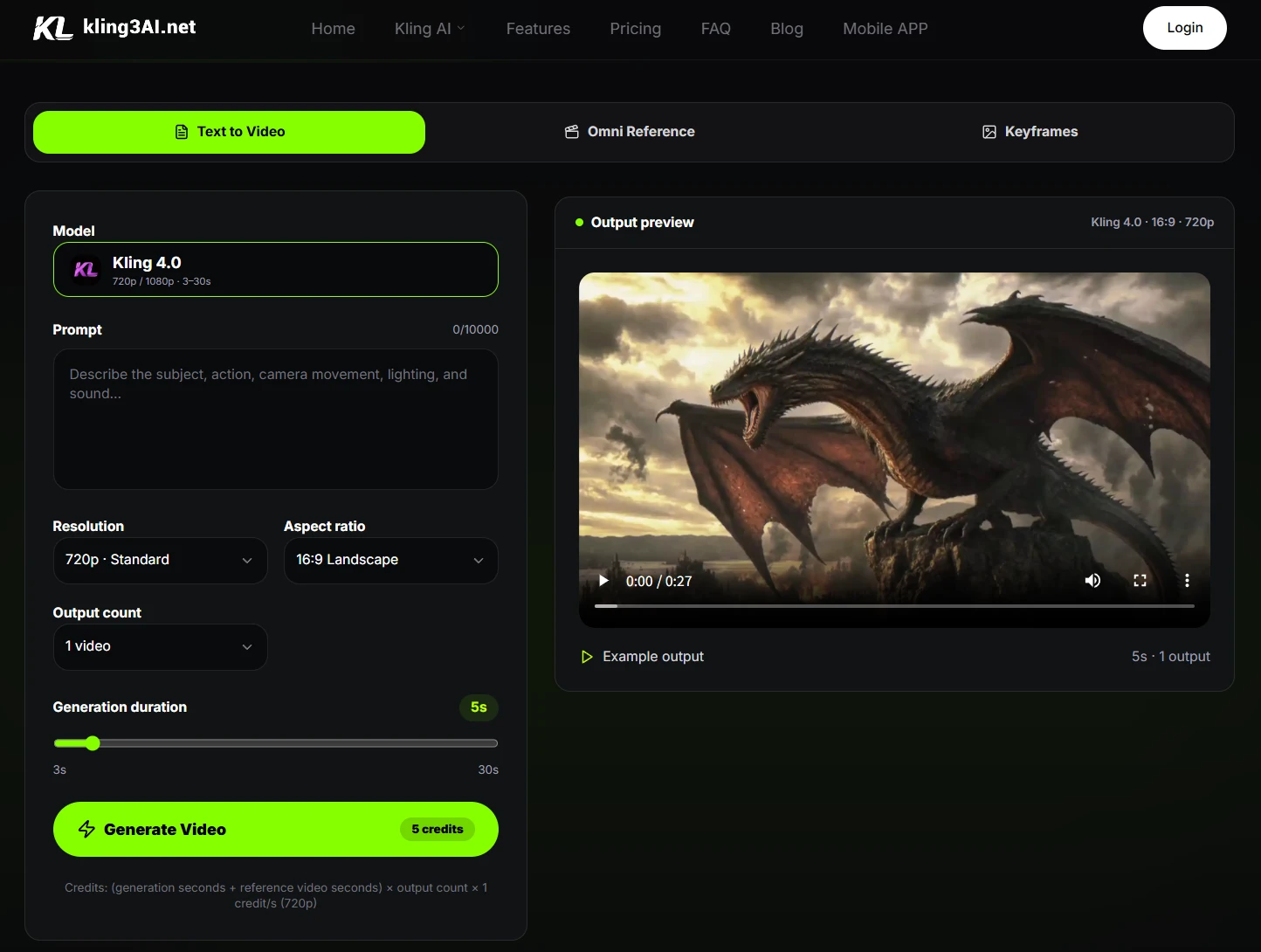 Kling AI screenshot 2